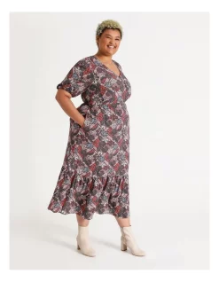 Buy 🔔 Piper Crepe Midi 👗 Dress Batik Floral Multi 😀 -Sweetheart Sales Store unnamed file 2033