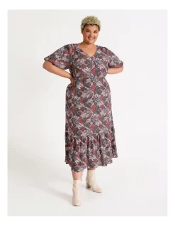 Buy 🔔 Piper Crepe Midi 👗 Dress Batik Floral Multi 😀 -Sweetheart Sales Store unnamed file 2034