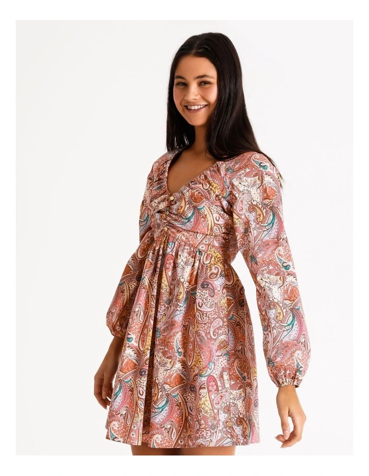 Outlet β Miss Shop V-Neck Gathered Bodice Babydoll π Dress In Bold Paisley π 5 Outlet β Miss Shop V-Neck Gathered Bodice Babydoll π Dress In Bold Paisley π - Image 3