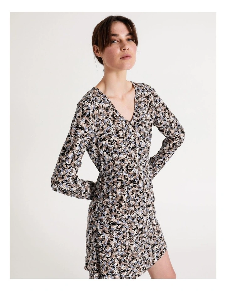 Best Sale π Vero Moda Anna Long Sleeve Short π Dress Fossil Fina Print π 6 Best Sale π Vero Moda Anna Long Sleeve Short π Dress Fossil Fina Print π - Image 4