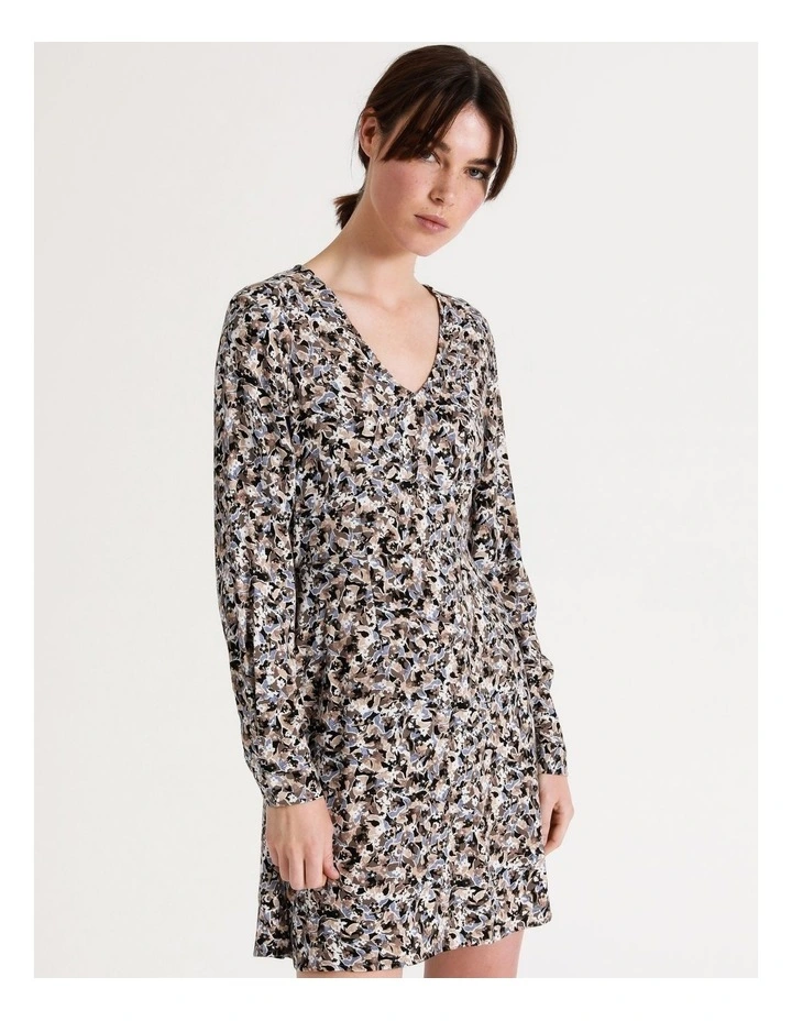 Best Sale π Vero Moda Anna Long Sleeve Short π Dress Fossil Fina Print π 9 Best Sale π Vero Moda Anna Long Sleeve Short π Dress Fossil Fina Print π - Image 7