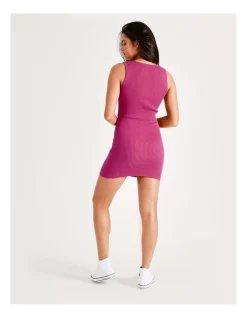 Flash Sale 🤩 Miss Shop Organic Cotton Twist Knit Mini 👗 Dress In Rose Violet ⭐ -Sweetheart Sales Store unnamed file 2068