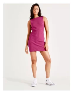 Flash Sale 🤩 Miss Shop Organic Cotton Twist Knit Mini 👗 Dress In Rose Violet ⭐ -Sweetheart Sales Store unnamed file 2069