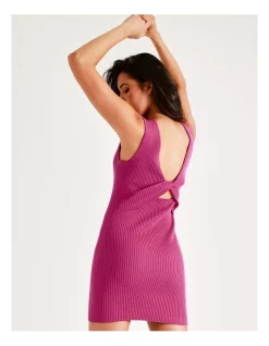 Flash Sale 🤩 Miss Shop Organic Cotton Twist Knit Mini 👗 Dress In Rose Violet ⭐ -Sweetheart Sales Store unnamed file 2070