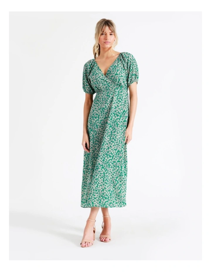 Discount π€© ONLY Fuchsia Life Short Sleeve Wrap Midi π Dress In Viridis π 3 Discount π€© ONLY Fuchsia Life Short Sleeve Wrap Midi π Dress In Viridis π