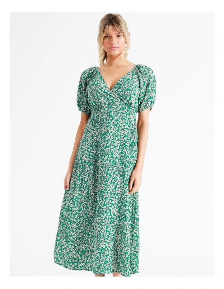 Discount π€© ONLY Fuchsia Life Short Sleeve Wrap Midi π Dress In Viridis π 6 Discount π€© ONLY Fuchsia Life Short Sleeve Wrap Midi π Dress In Viridis π - Image 4