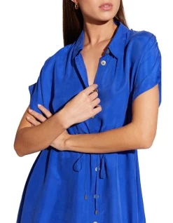 Coupon 👏 Staple The Label Azur Cupro 👚 Shirtdress In Cobalt 😉 -Sweetheart Sales Store unnamed file 2108
