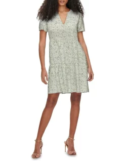 Best Pirce โจ ONLY Zally Life Short Sleeve Thea ๐ Dress In Desert Sage โ๏ธ