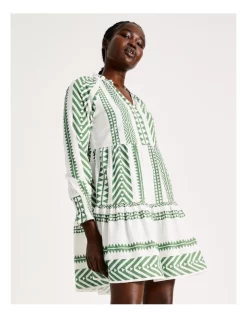 Flash Sale 😀 Vero Moda Dicthe Long Sleeve V-Neck 👗 Dress In Comfrey 🎁 -Sweetheart Sales Store unnamed file 2155