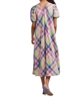 Cheap 🌟 Y.A.S Siro Short Sleeve Linen Midi 👗 Dress In Multi 🔔 -Sweetheart Sales Store unnamed file 2175