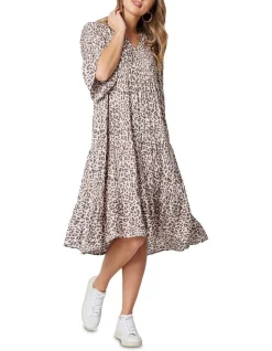 Cheap ๐ Hammock & Vine Animal Print Tiered ๐ Dress In Multi โญ