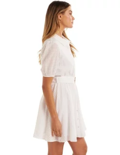 Hot Sale 🌟 Forever New Aria Belted 👚 Shirt Mini 👗 Dress In Porcelain ❤️ -Sweetheart Sales Store unnamed file 2217