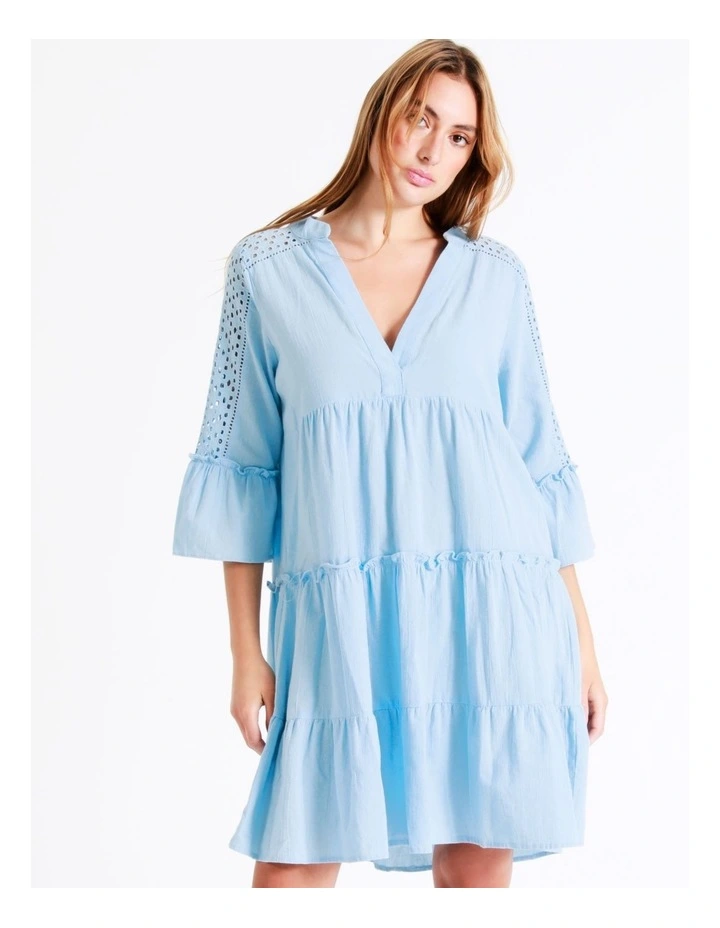 Best Sale π Vero Moda Musthave 3/4 Sleeve Cotton π Dress In Blue Bell β 4 Best Sale π Vero Moda Musthave 3/4 Sleeve Cotton π Dress In Blue Bell β - Image 2