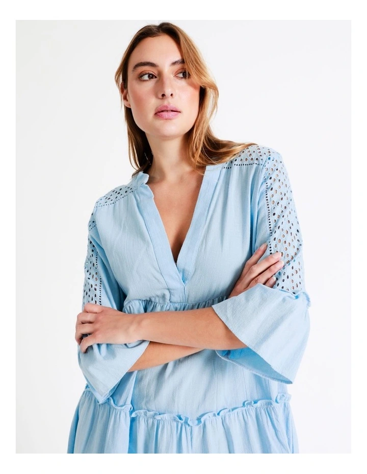 Best Sale π Vero Moda Musthave 3/4 Sleeve Cotton π Dress In Blue Bell β 5 Best Sale π Vero Moda Musthave 3/4 Sleeve Cotton π Dress In Blue Bell β - Image 3