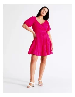 Deals ๐ Tokito Puff Sleeve European Linen Mini ๐ Dress In Pink ๐คฉ