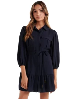 Buy 🥰 Forever New Petite Annabelle 👚 Shirt 👗 Dress In Navy 👍