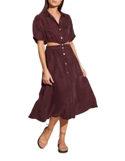Budget ๐ Staple The Label Veneto Cutout ๐ Shirtdress In Dark Brown โ