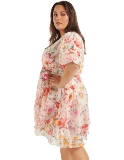 Outlet 🎁 Forever New Curve Kelsey Puff Sleeve Mini 👗 Dress In Multi 🥰 -Sweetheart Sales Store unnamed file 2293