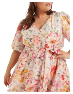 Outlet 🎁 Forever New Curve Kelsey Puff Sleeve Mini 👗 Dress In Multi 🥰 -Sweetheart Sales Store unnamed file 2294