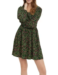 New π₯° Vero Moda Gite 7/8 Short π Dress Black Floral Print π