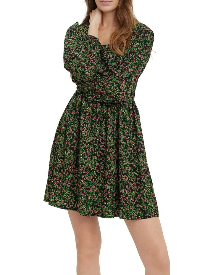 New π₯° Vero Moda Gite 7/8 Short π Dress Black Floral Print π 3 New π₯° Vero Moda Gite 7/8 Short π Dress Black Floral Print π