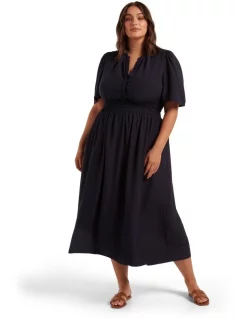 New π Forever New Curve Tessa Elastic Midi π Dress In Navy π