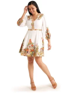 Best Pirce 🎉 Review Wildflower Burst 👗 Dress In Ivory/Multi 🔥