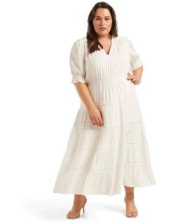 Cheapest π Forever New Curve Dove Shirred Shoulder Midi π Dress In White π