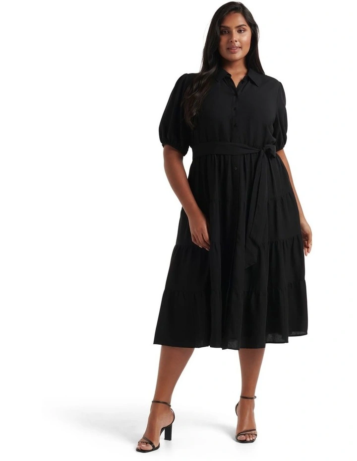 Promo β Forever New Curve Milly Midi Tier π Dress In Black π 3 Promo β Forever New Curve Milly Midi Tier π Dress In Black π