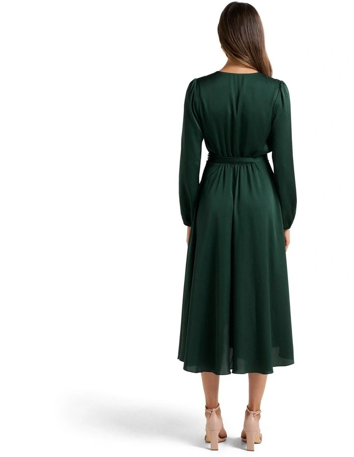Cheap π₯° Forever New Marilyn Satin Wrap Midi π Dress Dark Green βοΈ 4 Cheap π₯° Forever New Marilyn Satin Wrap Midi π Dress Dark Green βοΈ - Image 2