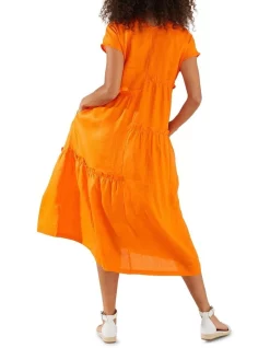 Best Pirce 😀 Yarra Trail Tiered Linen 👗 Dress In Orange Peel 🧨 -Sweetheart Sales Store unnamed file 2368