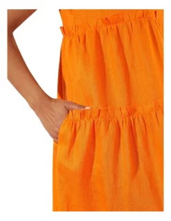 Best Pirce 😀 Yarra Trail Tiered Linen 👗 Dress In Orange Peel 🧨 -Sweetheart Sales Store unnamed file 2370