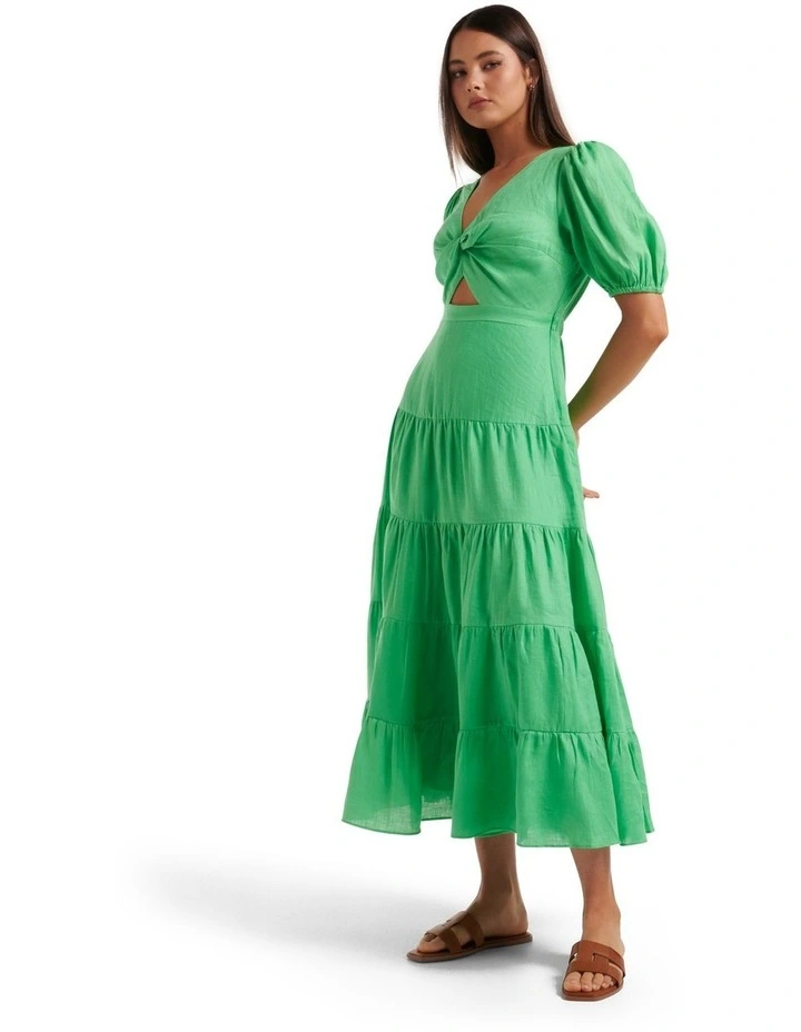 Flash Sale π Forever New Irina Linen Twist Front Midi π Dress In Chlorophyll π 5 Flash Sale π Forever New Irina Linen Twist Front Midi π Dress In Chlorophyll π - Image 3