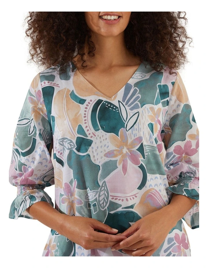 Promo π Yarra Trail Water Coloured Blooms π Dress In Green/Pink π 6 Promo π Yarra Trail Water Coloured Blooms π Dress In Green/Pink π - Image 4