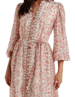 Deals ✔️ Forever New Harmony Print 👚 Shirt 👗 Dress In Beige ❤️ -Sweetheart Sales Store unnamed file 2439