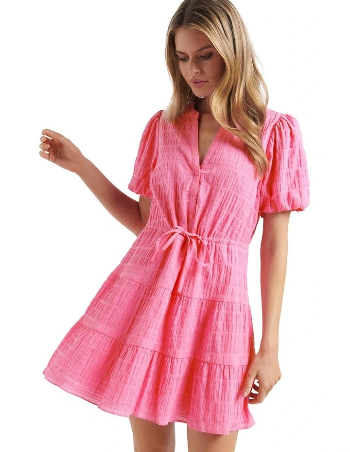 New π Forever New Posie Textured Smock π Shirt π Dress In Pink 𧨠6 New π Forever New Posie Textured Smock π Shirt π Dress In Pink 𧨠- Image 4