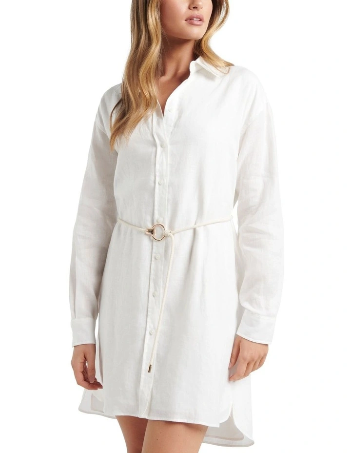 Cheap βοΈ Forever New Nala Oversized π Shirt π Dress In White π 6 Cheap βοΈ Forever New Nala Oversized π Shirt π Dress In White π - Image 4