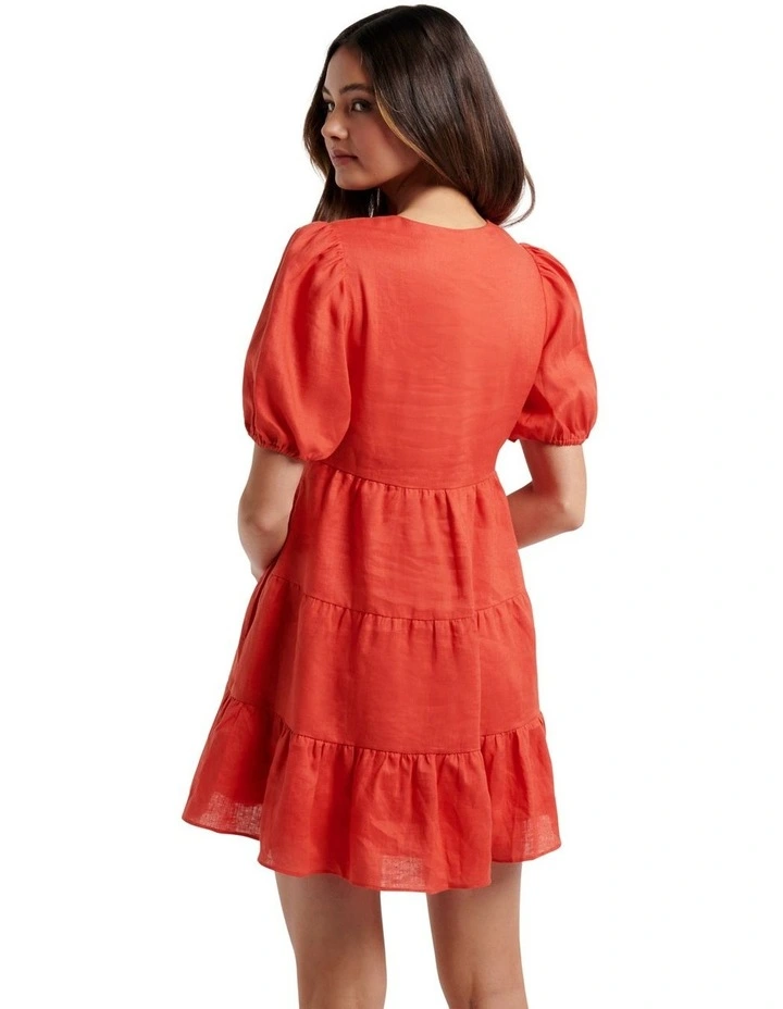 New β Forever New Petite Tuscany Petite Linen Mini π Dress Red π 4 New β Forever New Petite Tuscany Petite Linen Mini π Dress Red π - Image 2