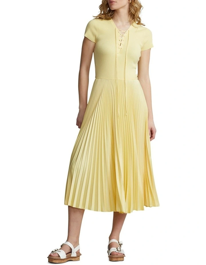 Flash Sale β Polo Ralph Lauren Hybrid Pleated-Skirt Midi π Dress In Yellow π 3 Flash Sale β Polo Ralph Lauren Hybrid Pleated-Skirt Midi π Dress In Yellow π
