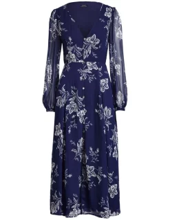 Deals 🌟 Polo Ralph Lauren Crinkled Floral Chiffon 👗 Dress In Blue 🥰 -Sweetheart Sales Store unnamed file 2494