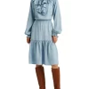 Top 10 🎁 Lauren Ralph Lauren Ruffle-Trim Long-Sleeve 👗 Dress In Blue 🌟 -Sweetheart Sales Store unnamed file 2495