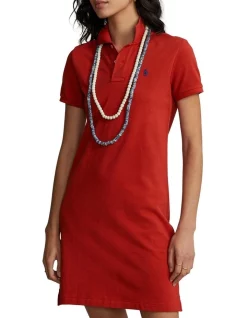 Cheapest ⌛ Polo Ralph Lauren Cotton Mesh Polo 👗 Dress In Red 🔔