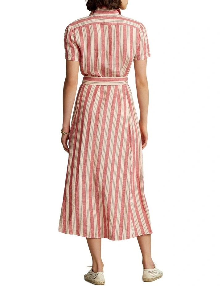 Best deal π Polo Ralph Lauren Striped Belted Linen Midi π Shirtdress In Pink π 4 Best deal π Polo Ralph Lauren Striped Belted Linen Midi π Shirtdress In Pink π - Image 2