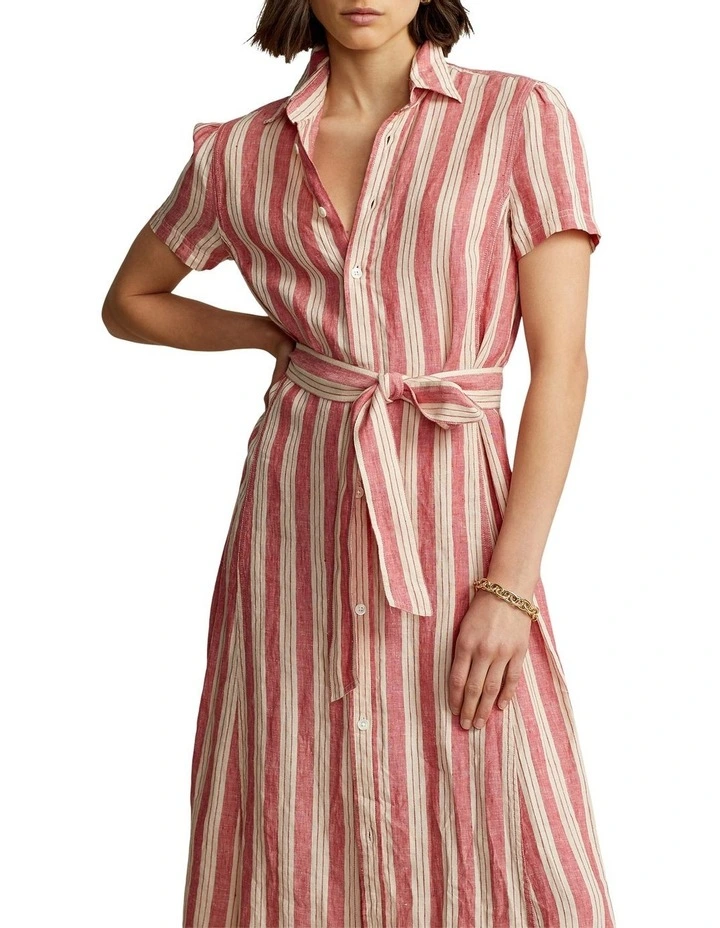 Best deal π Polo Ralph Lauren Striped Belted Linen Midi π Shirtdress In Pink π 5 Best deal π Polo Ralph Lauren Striped Belted Linen Midi π Shirtdress In Pink π - Image 3
