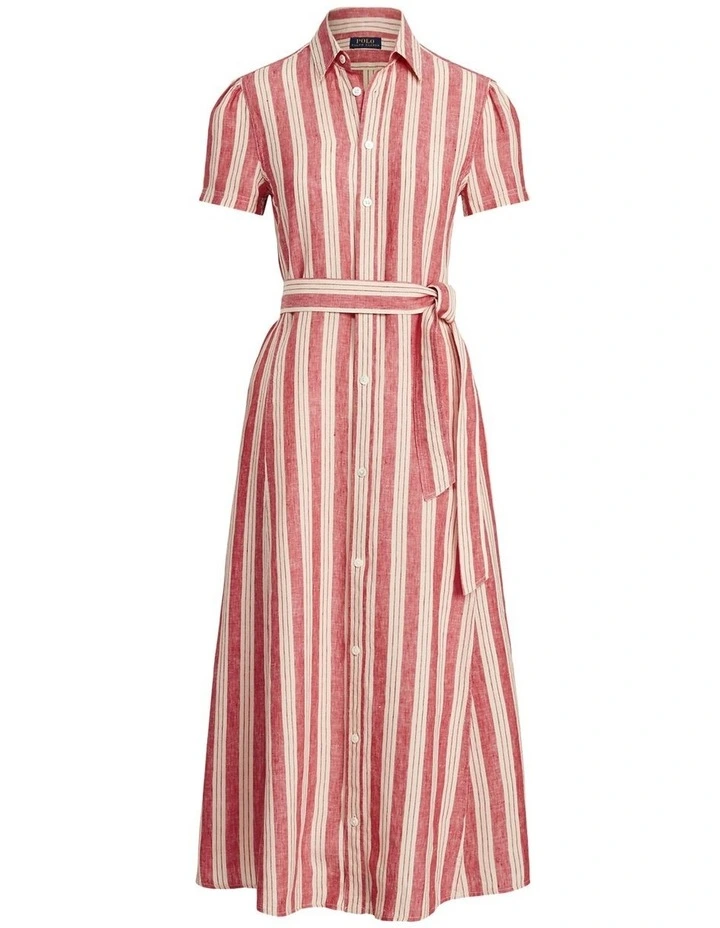 Best deal π Polo Ralph Lauren Striped Belted Linen Midi π Shirtdress In Pink π 6 Best deal π Polo Ralph Lauren Striped Belted Linen Midi π Shirtdress In Pink π - Image 4