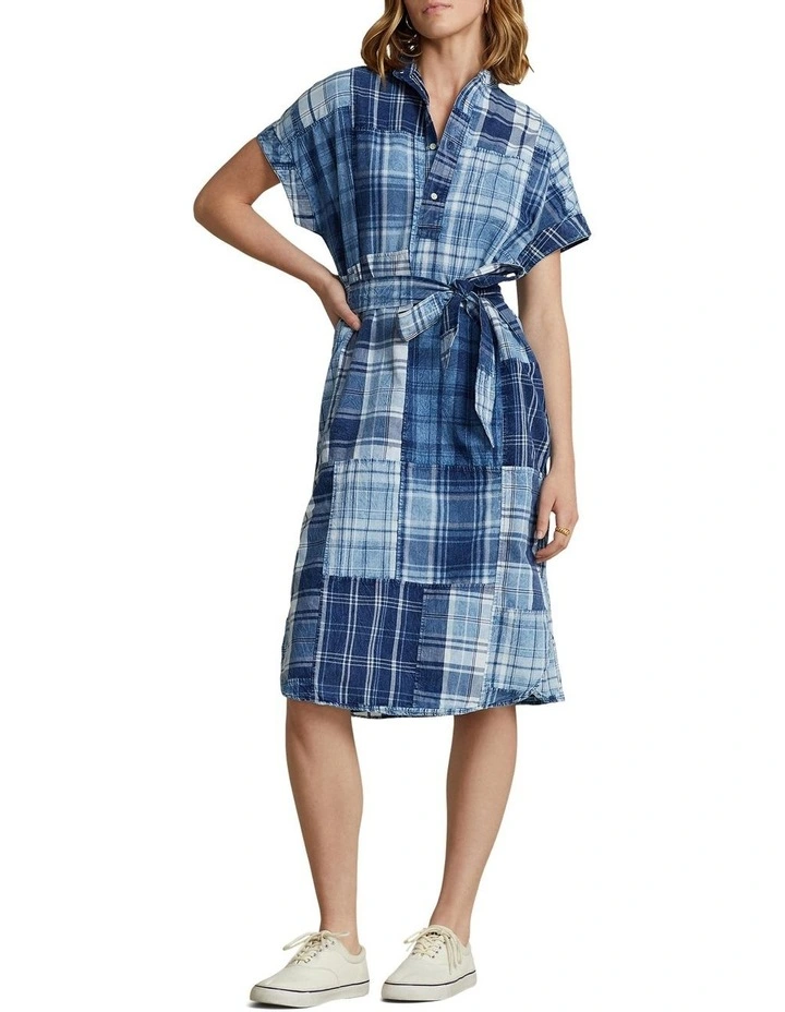 Discount β Polo Ralph Lauren Plaid-Patchwork Henley Cotton π Shirt π Dress In Blue Multi π 5 Discount β Polo Ralph Lauren Plaid-Patchwork Henley Cotton π Shirt π Dress In Blue Multi π - Image 3
