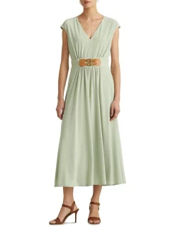 Buy 😉 Lauren Ralph Lauren Buckle-Trim Jersey 👗 Dress In Green ⌛