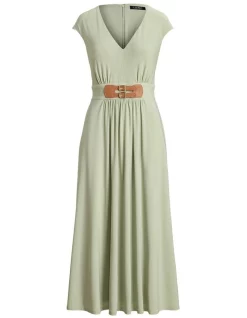 Buy 😉 Lauren Ralph Lauren Buckle-Trim Jersey 👗 Dress In Green ⌛ -Sweetheart Sales Store unnamed file 2532