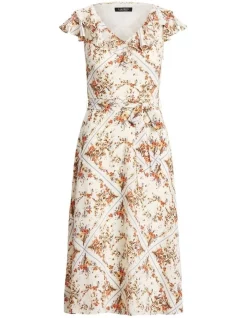 New 🧨 Lauren Ralph Lauren Floral Crepe Midi 👗 Dress 🧨 -Sweetheart Sales Store unnamed file 2536