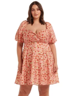 Wholesale 👍 Forever New Curve Felicity Printed Twist Mini 👗 Dress In Salina Ditsy ⭐